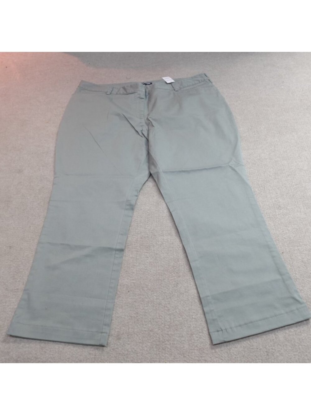 Lands End Womens Pants 24WP Green Mid Rise Straight Leg NEW